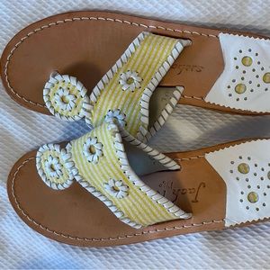 Jack Rogers Yellow and White Stripe Sandel